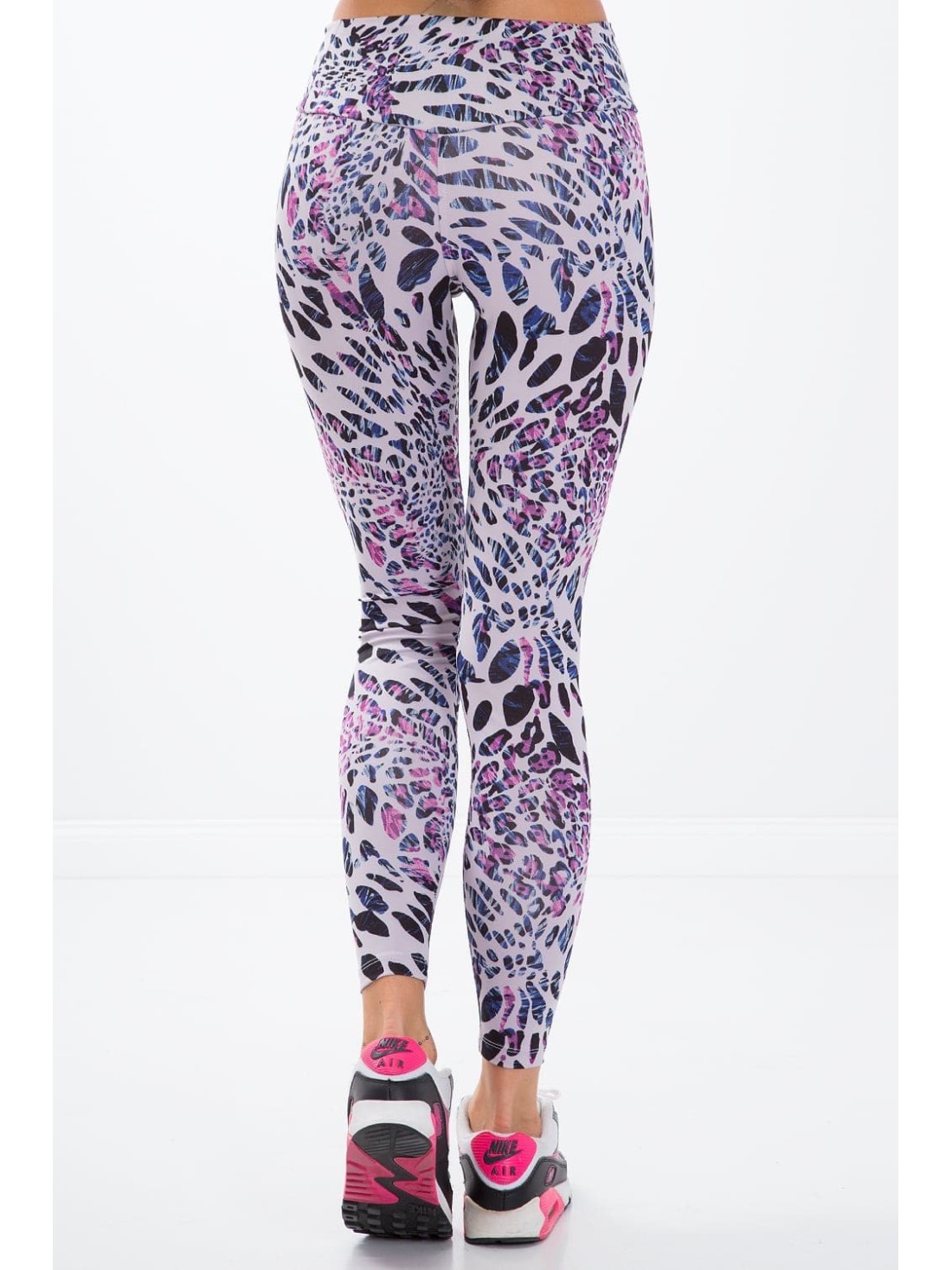 Purple sports leggings with a leopard print H006 - Online store - Boutique